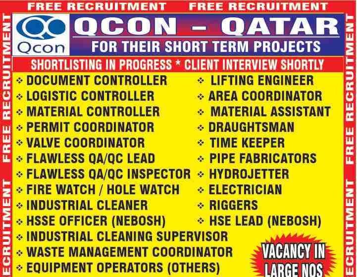 Qcon Qatar Jobs | Client Interview For Free Vacancy - 2024 - Abroad ...