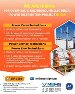 Vacancy in Saudi Arabia Company